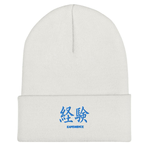 Bonnet à Revers Symbole Brodé Kanji “Experience” Bleu - Arts-kanji