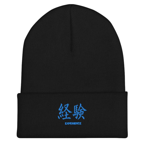 Bonnet à Revers Symbole Brodé Kanji “Experience” Bleu - Arts-kanji