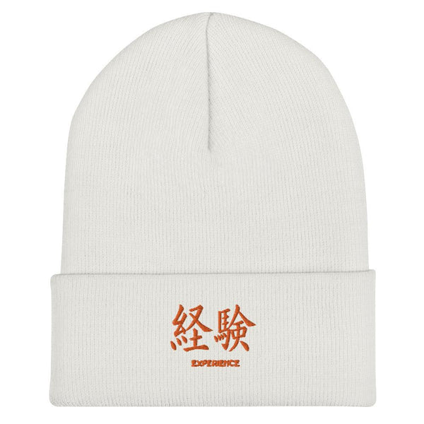 Bonnet à Revers Symbole Brodé Kanji “Experience” Orange - Arts-kanji