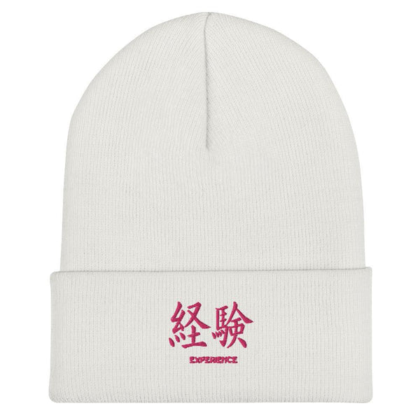 Bonnet à Revers Symbole Brodé Kanji “Experience” Rose - Arts-kanji