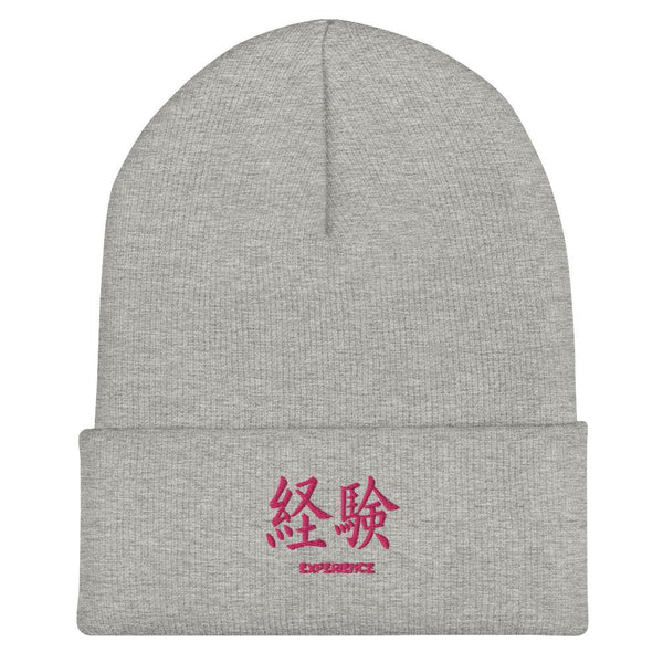 Bonnet à Revers Symbole Brodé Kanji “Experience” Rose - Arts-kanji