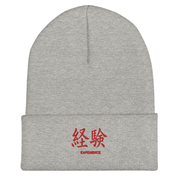 Bonnet à Revers Symbole Brodé Kanji “Experience” Rouge - Arts-kanji