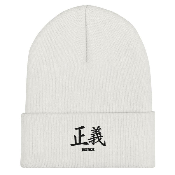 Bonnet à Revers Symbole Brodé Kanji “Justice" Noir - Arts-kanji