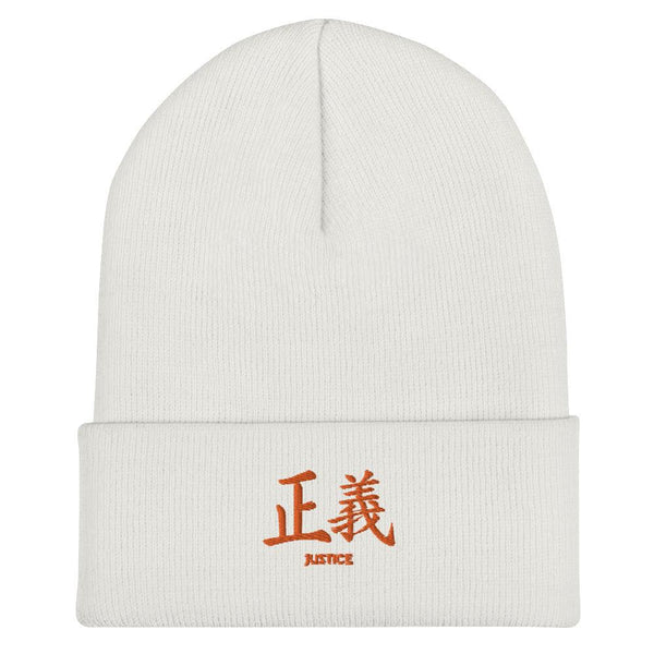 Bonnet à Revers Symbole Brodé Kanji “Justice" Orange - Arts-kanji