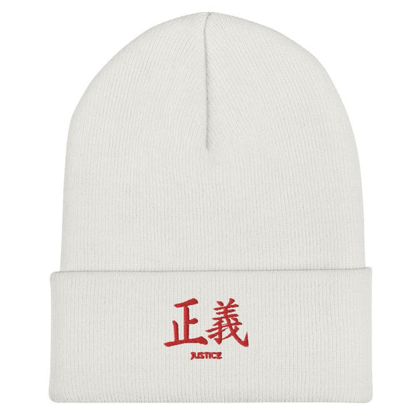 Bonnet à Revers Symbole Brodé Kanji “Justice" Rouge - Arts-kanji