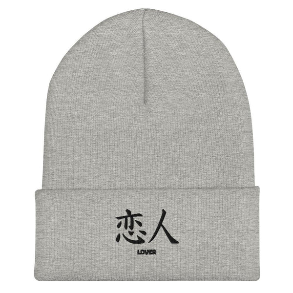 Bonnet à Revers Symbole Brodé Kanji “Lover” Noir - Arts-kanji