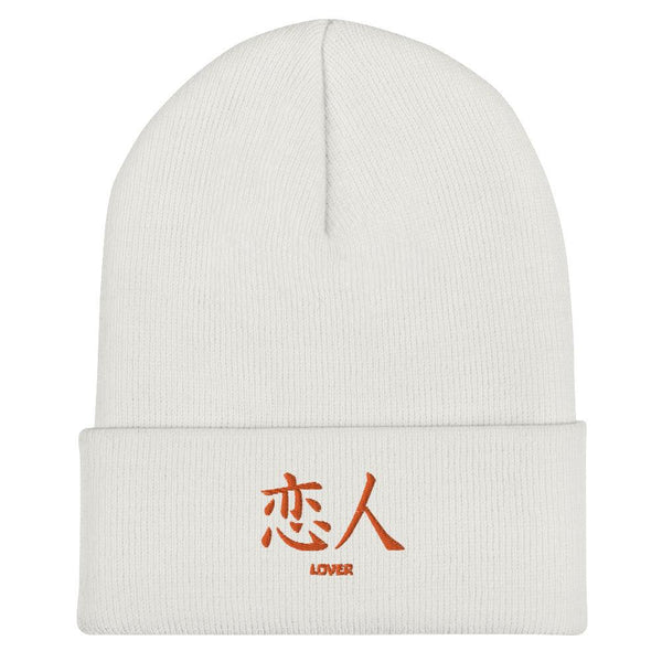 Bonnet à Revers Symbole Brodé Kanji “Lover” Orange - Arts-kanji