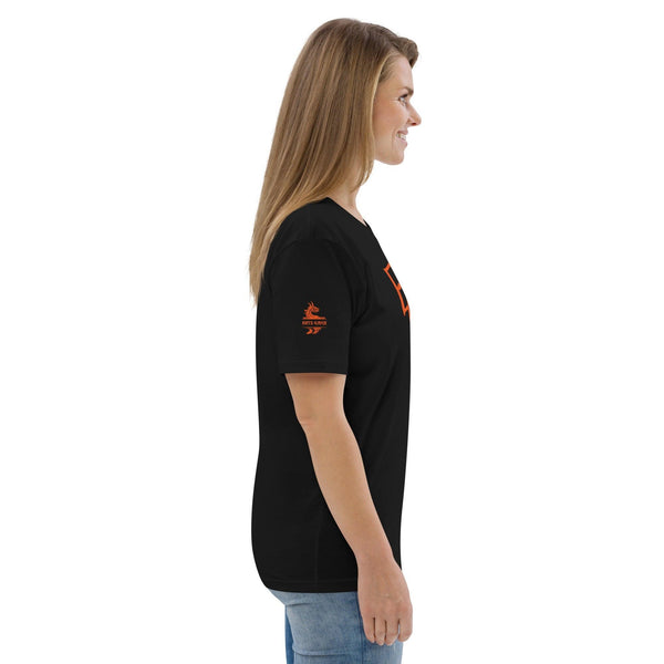 T-Shirt Noir Unisexe en Coton Biologique Symbole Kanji "Japan" Orange - Arts-kanji