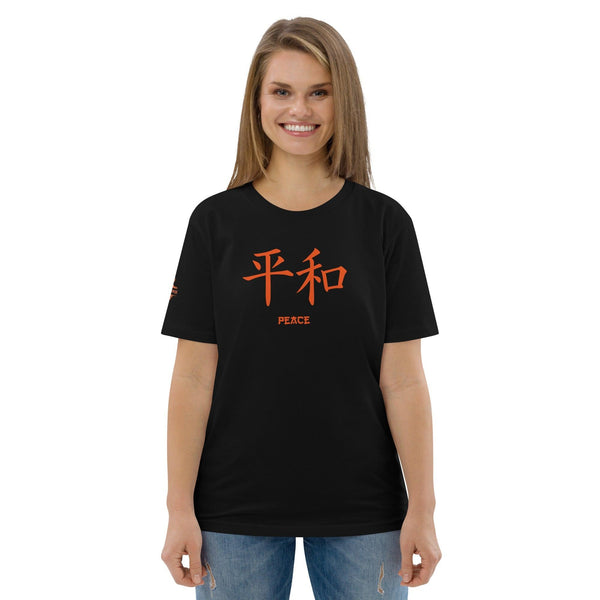 T-shirt Unisexe en Coton Biologique Symbole Kanji "Peace" Orange - Arts-kanji