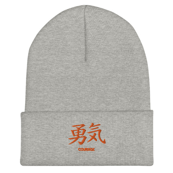 Bonnet à Revers Symbole Brodé Kanji “Courage” Orange
