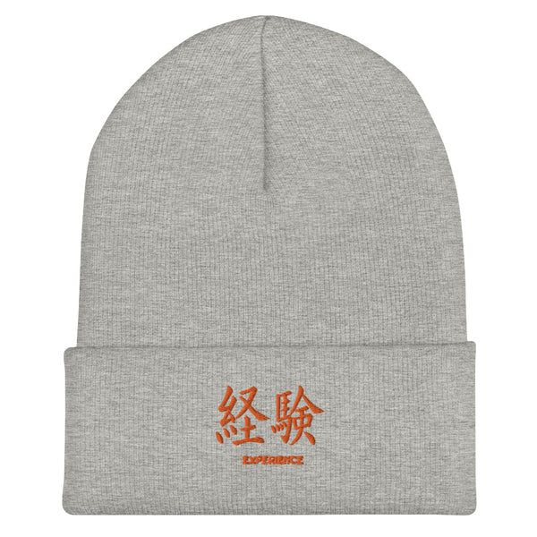 Bonnet à Revers Symbole Brodé Kanji “Experience” Orange