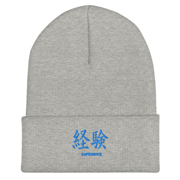 Bonnet à Revers Symbole Brodé Kanji “Experience” Bleu
