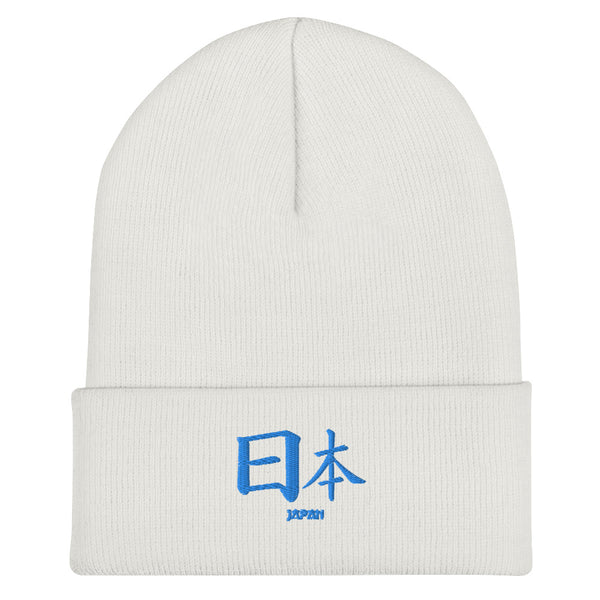 Bonnet à Revers Symbole Brodé Kanji “Japan” Bleu
