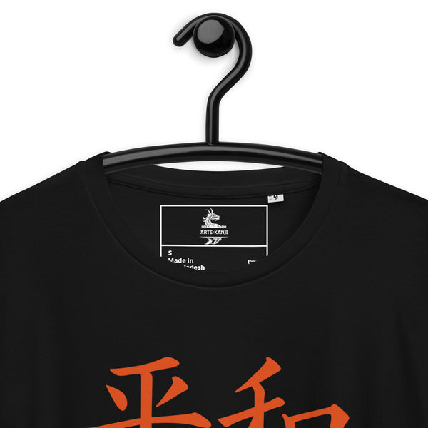 T-shirt Unisexe en Coton Biologique Symbole Kanji "Peace" Orange