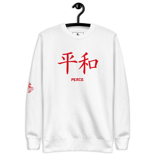 Sweatshirt Premium Unisexe Symbole Kanji “Peace” Rouge - Arts-kanji