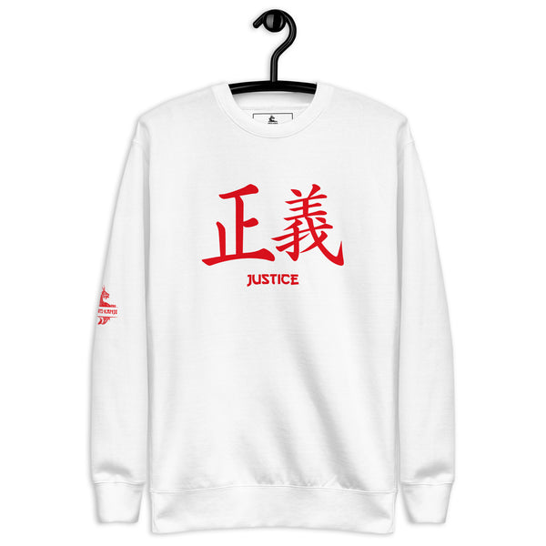 Sweatshirt Premium Unisexe Symbole Kanji "Justice" Rouge