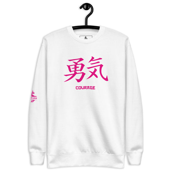 Sweatshirt Premium Unisexe Symbole Kanji “Courage” Rose