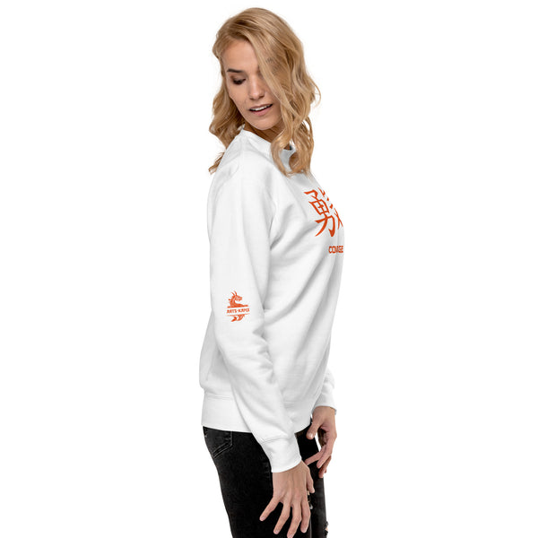 Sweatshirt Premium Unisexe Symbole Kanji “Courage” Orange